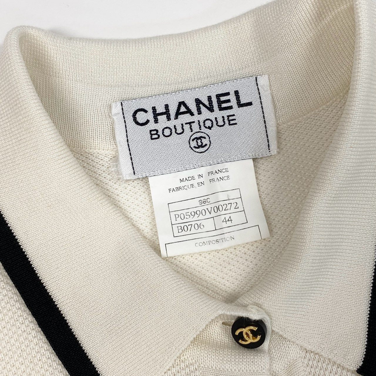 CHANEL シャネル 96C 1996クルーズライン ホワイト コットン P05990 半袖ワンピース レディース ABP
