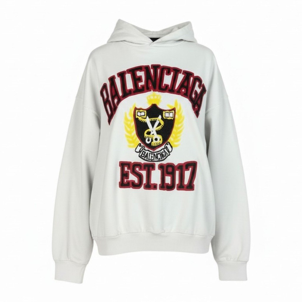 BALENCIAGA バレンシアガ 2022 デムナ期 ダメージ加工 ホワイト コットン フードパーカー メンズ AB