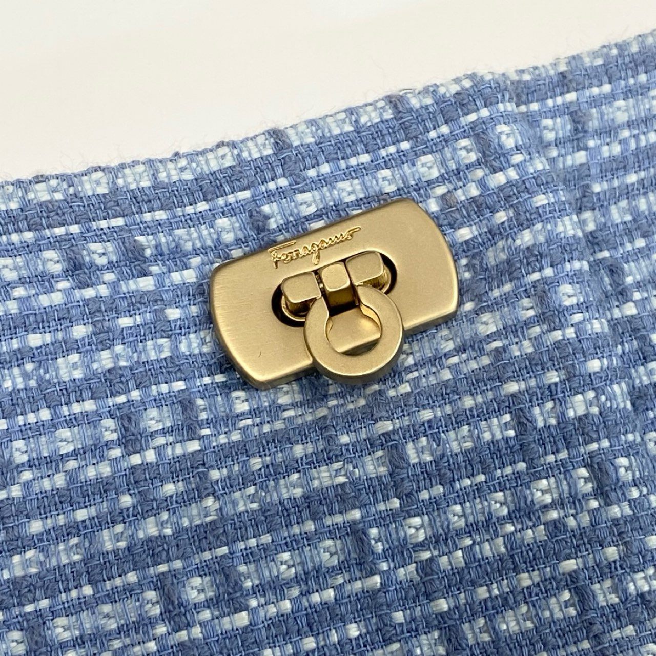 Salvatore Ferragamo サルヴァトーレフェラガモ サマーツイードスカート ブルー レーヨン / ナイロン / コットン リネン スカート レディース ABP