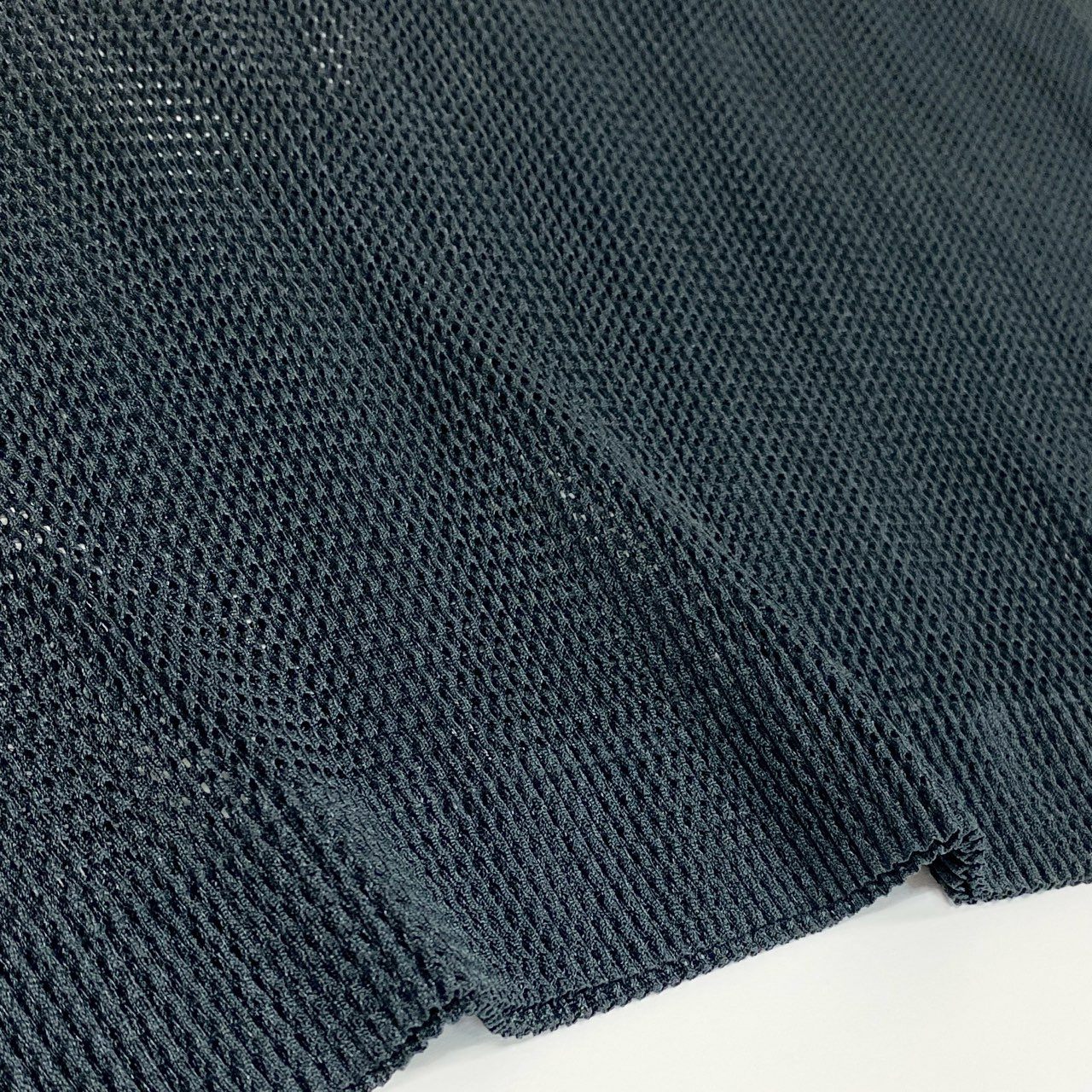 PLEATS PLEASE プリーツプリーズ メッシュ素材 クロップドワイドカットソー ブラック ポリエステル 半袖Ｔシャツ レディース SA