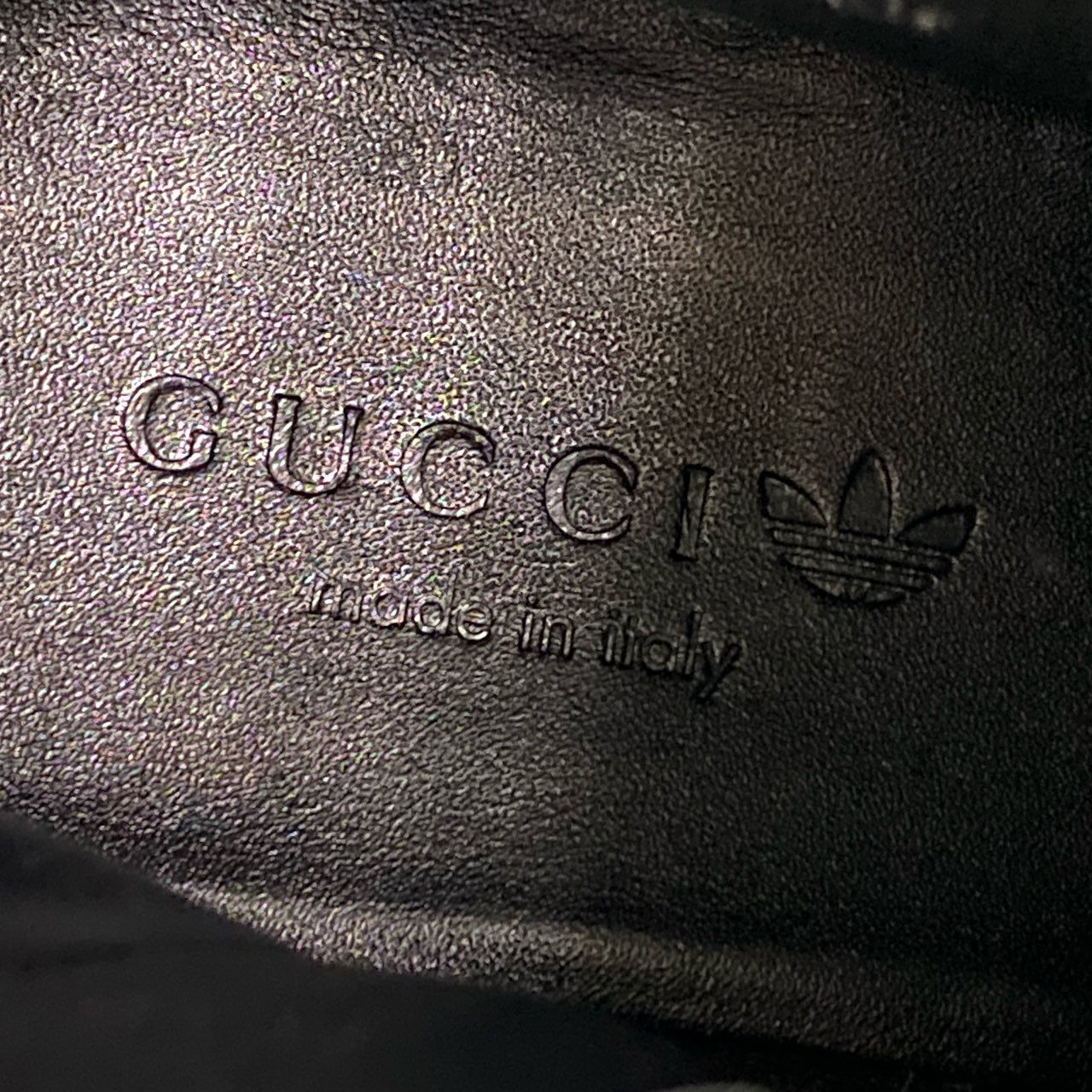 GUCCI グッチ × アディダス ボーリングシューズ サイドジップ トレフォイルロゴ ブラック レザー レザーブーツ レディース SA