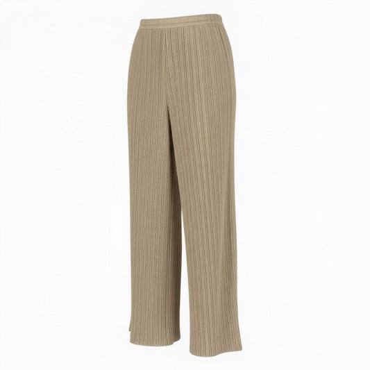 PLEATS PLEASE プリーツプリーズ プリーツパンツ ストレートパンツ サイズ34in ベージュ アイボリー ポリエステル パンツ レディース ABP