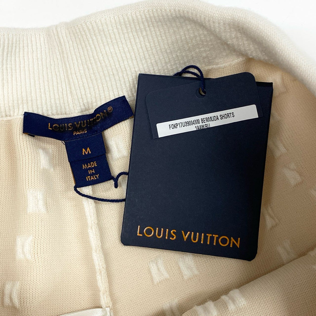 LOUIS VUITTON ルイヴィトン チャンキーストライプ ロゴジャガード ベージュ アイボリー ウール / ポリエステル / ポリアミド エラスタン ショーツ レディース S