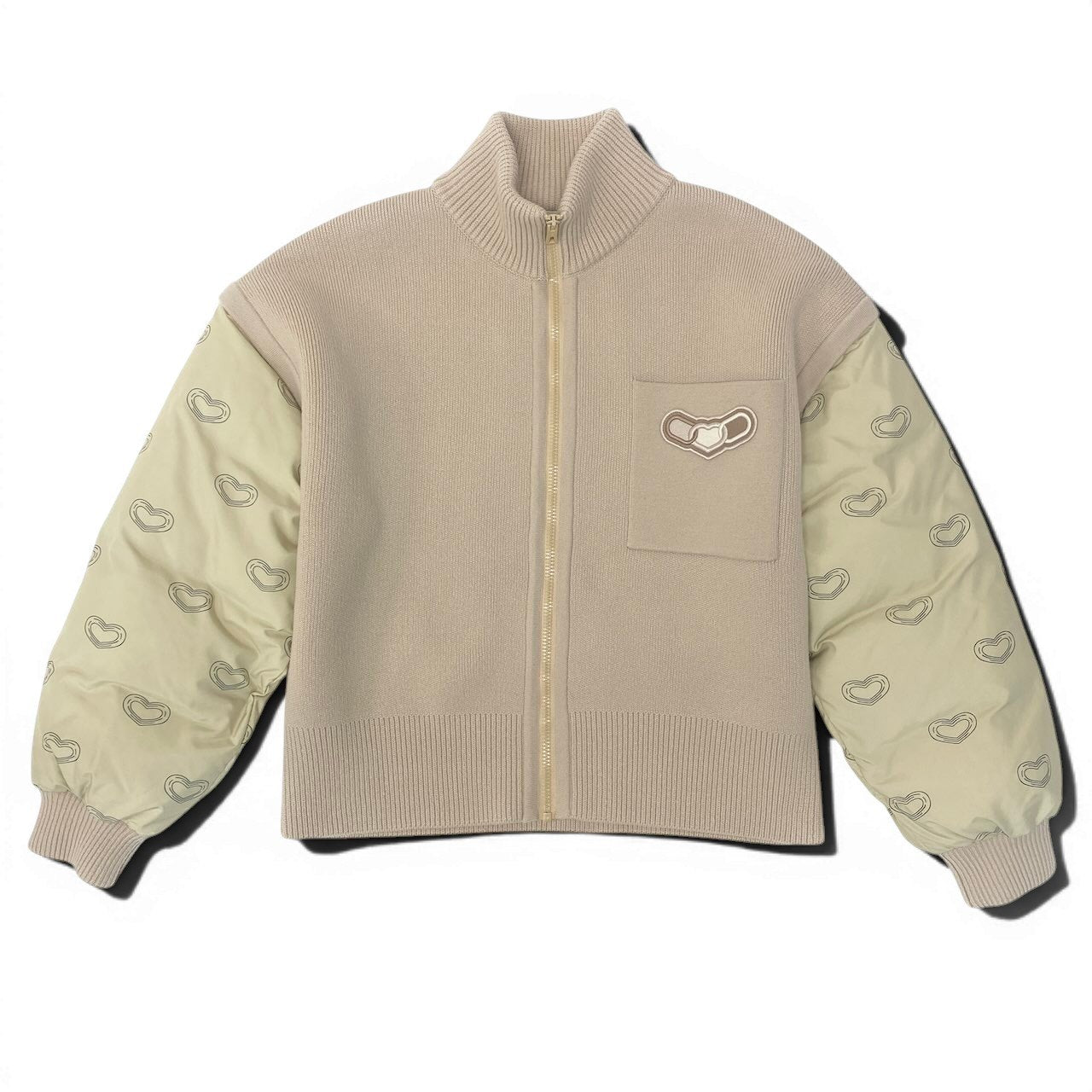 HERMES エルメス 24~25AW カレイドスコープ エフェクト 2way ベージュ ウール / ナイロン / ポリウレタン ジップジャケット レディース A