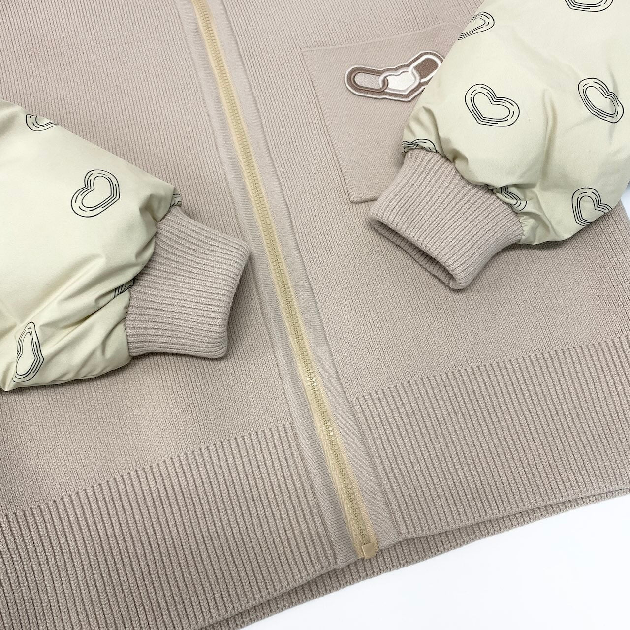 HERMES エルメス 24~25AW カレイドスコープ エフェクト 2way ベージュ ウール / ナイロン / ポリウレタン ジップジャケット レディース A