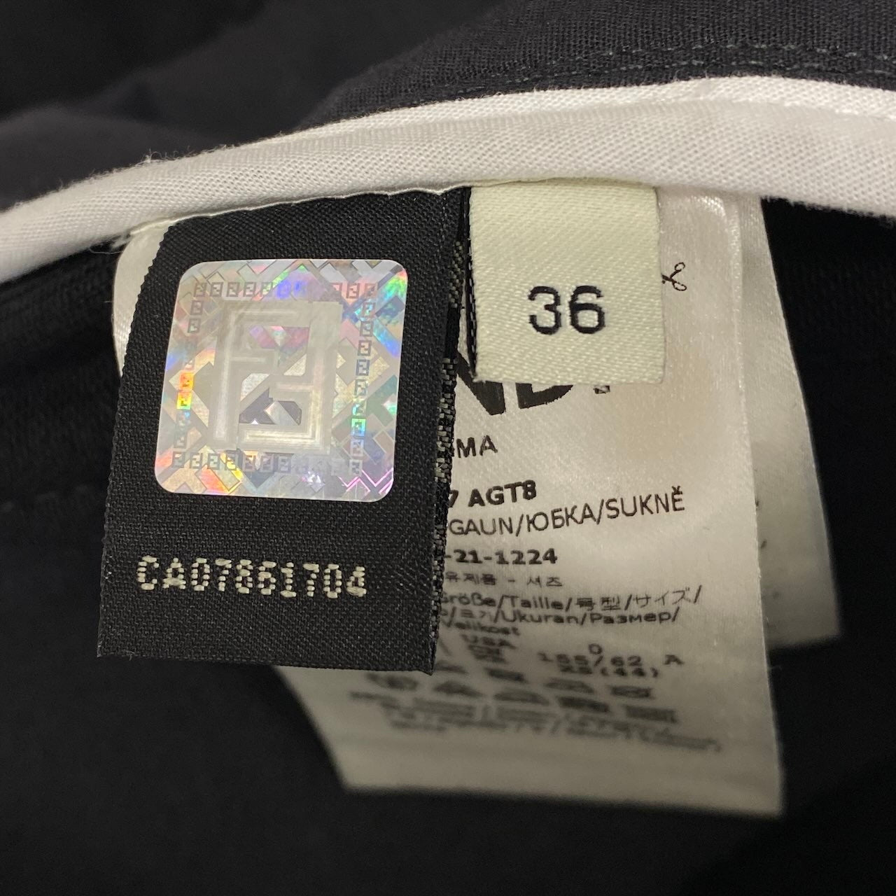 FENDI フェンディ コットンスカート ブラック コットン / ポリウレタン 12CPF-21-1224 ミニスカート レディース B