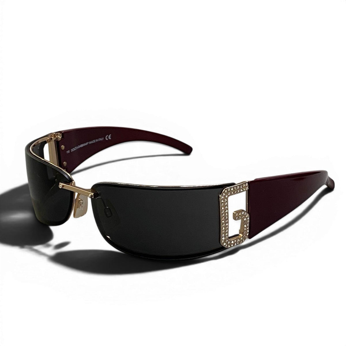 DOLCE&GABBANA ドルチェアンドガッバーナ DG リムレスサングラス アイウェア 74□13 ブラック ボルドー プラスチック / メッキ DG826S サングラス スクエア メンズ ABP