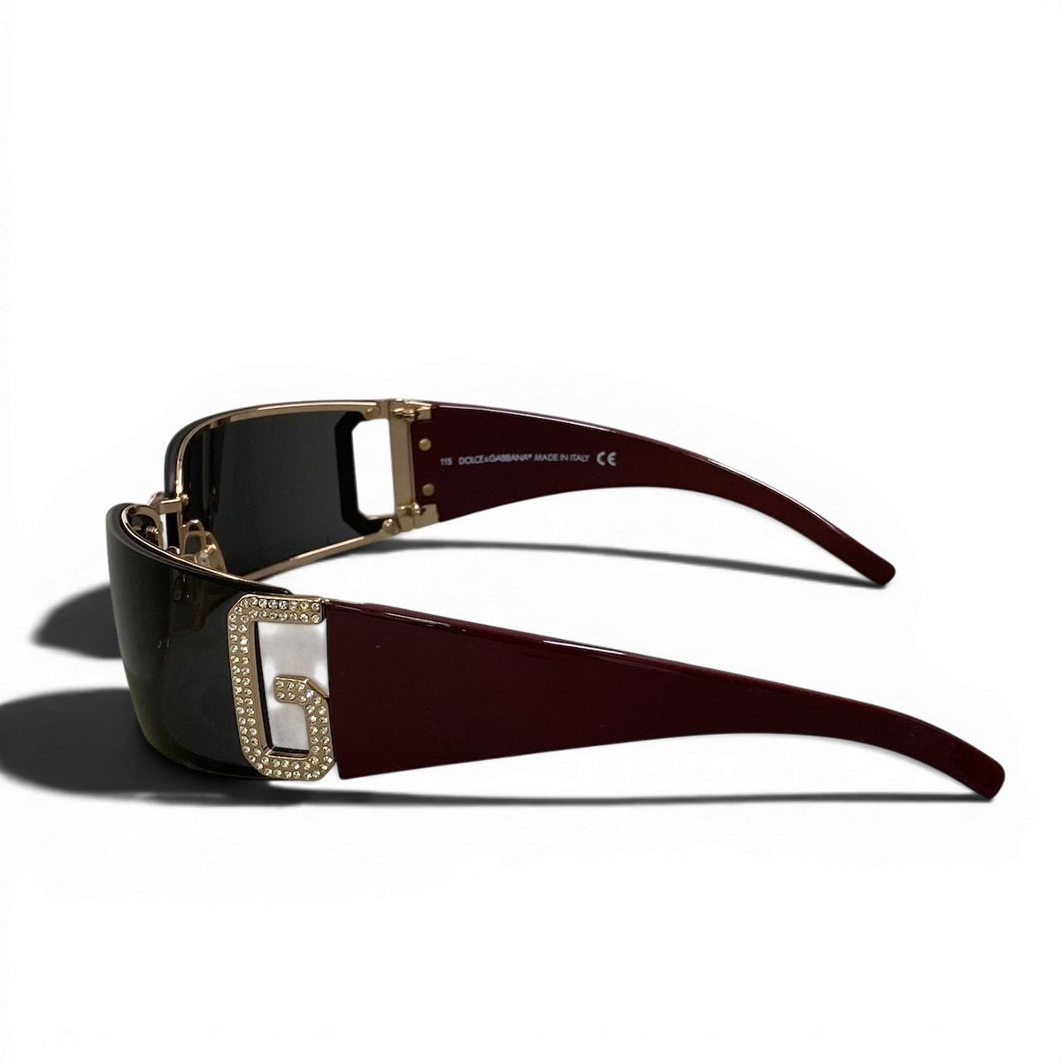 DOLCE&GABBANA ドルチェアンドガッバーナ DG リムレスサングラス アイウェア 74□13 ブラック ボルドー プラスチック / メッキ DG826S サングラス スクエア メンズ ABP