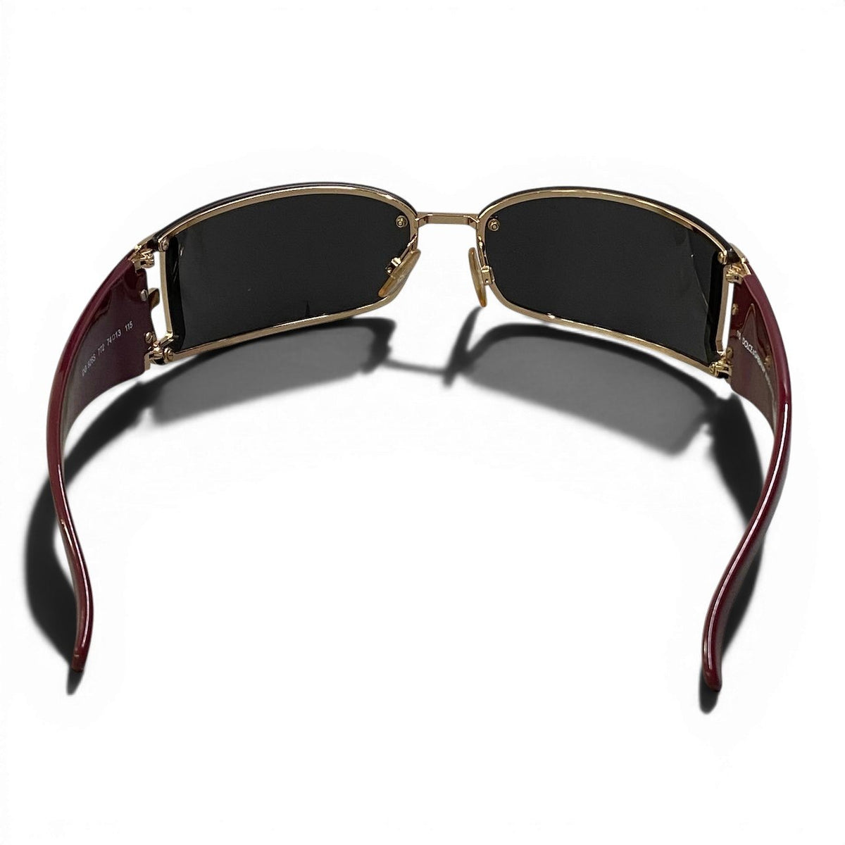 DOLCE&GABBANA ドルチェアンドガッバーナ DG リムレスサングラス アイウェア 74□13 ブラック ボルドー プラスチック / メッキ DG826S サングラス スクエア メンズ ABP