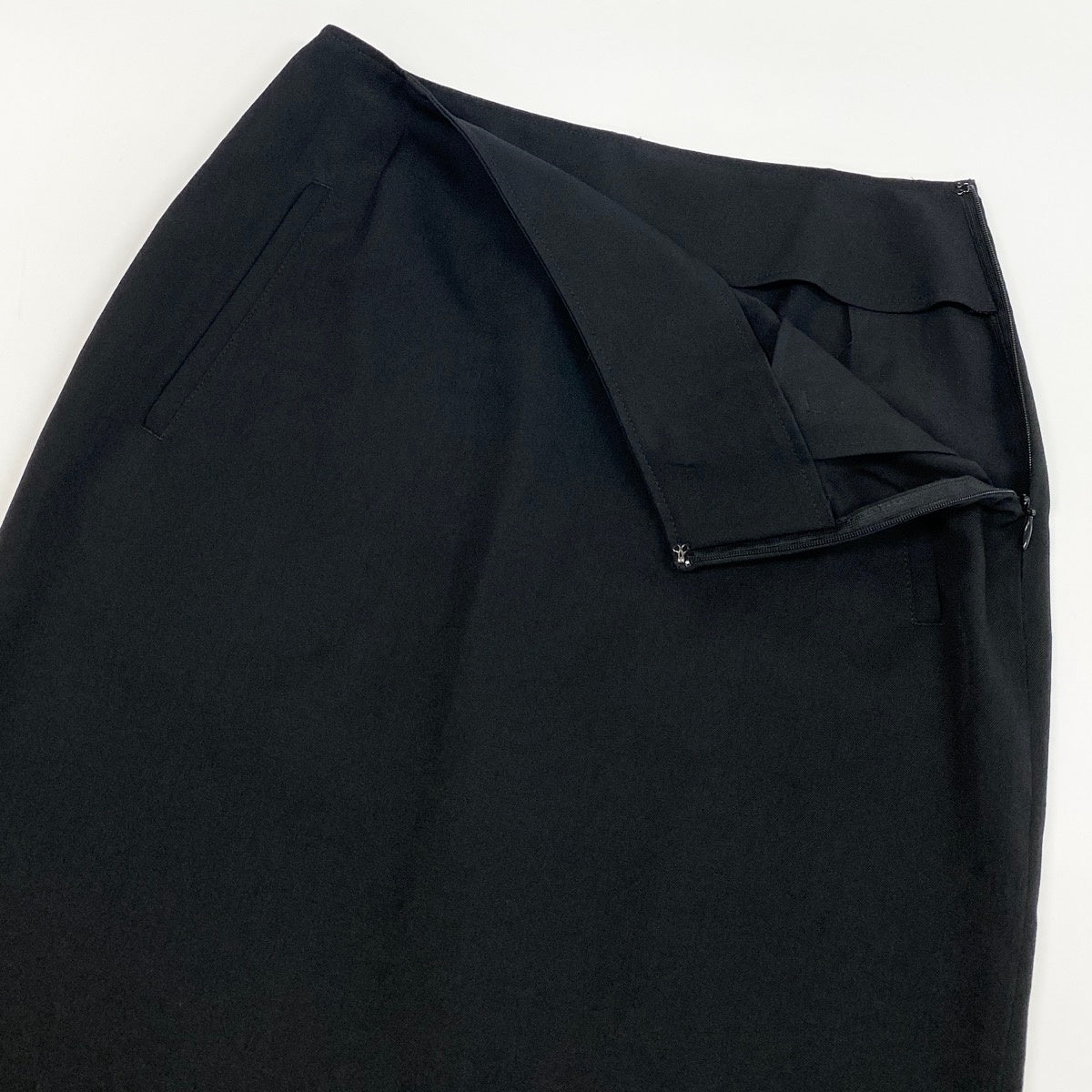Yohji Yamamoto ヨウジヤマモト バックスリット ブラック ウール FG-S02-100 ロングスカート レディース AB