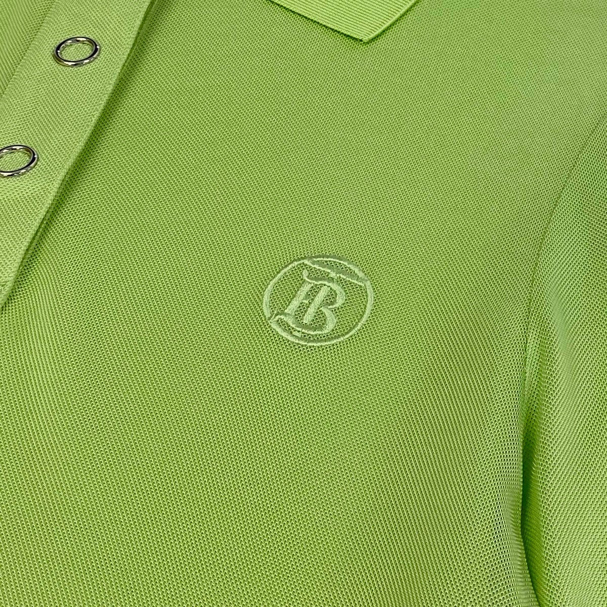 BURBERRY バーバリー 長袖 メッシュトップス グリーン / ビスコース ナイロン エラスチン 8041065 ポロシャツ レディース S