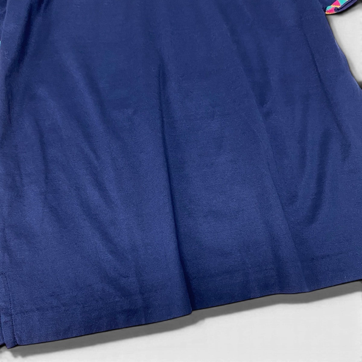 YVES SAINT LAURENT イヴ サンローラン YSLロゴ刺繍 カットソー ネイビー コットン 半袖Ｔシャツ レディース AB