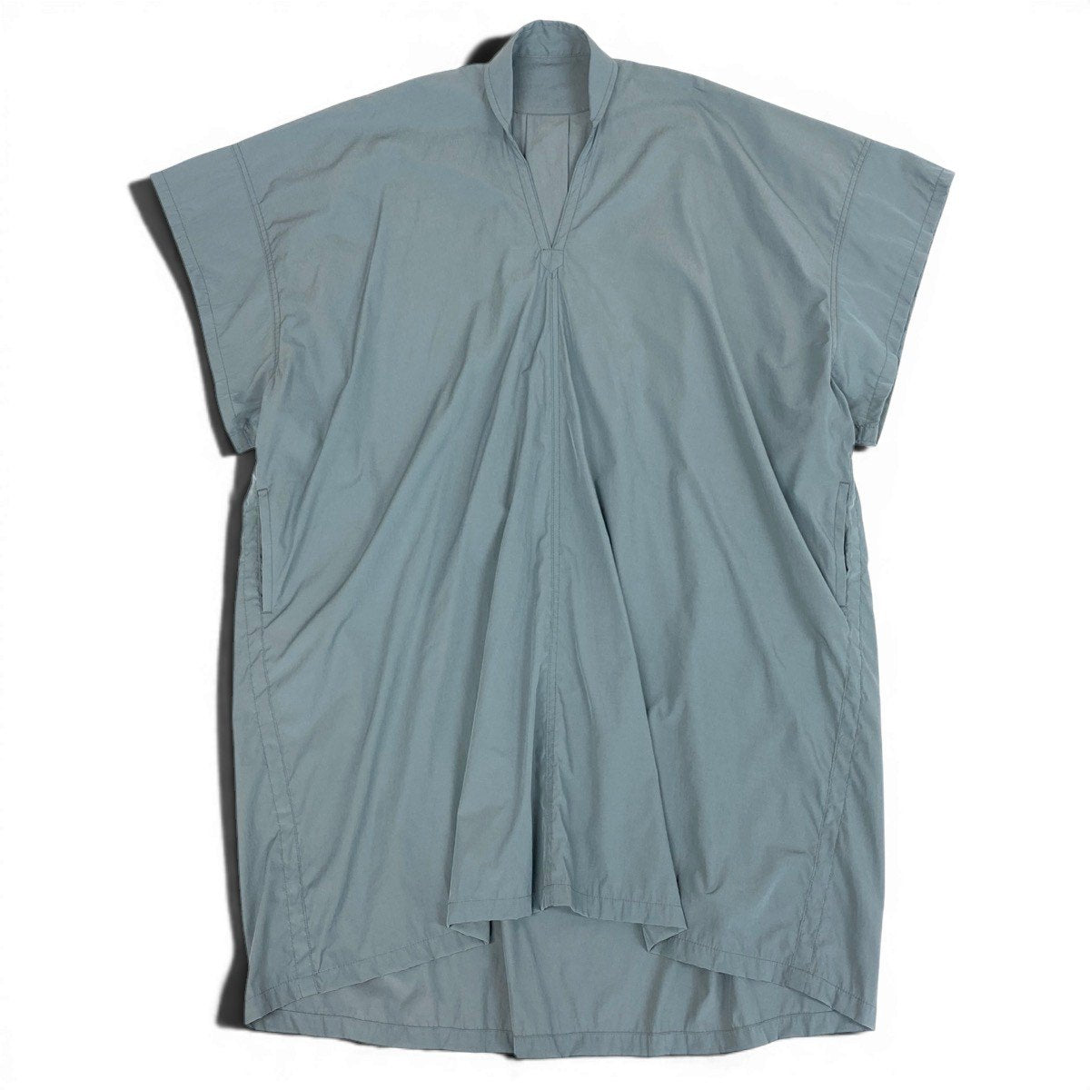 Y's ワイズ 23ss FLARED DRESS WITH SMALL COLLARS グレー コットン / ポリエステル / トリアセテート YH-D29-026 半袖ワンピース レディース AB