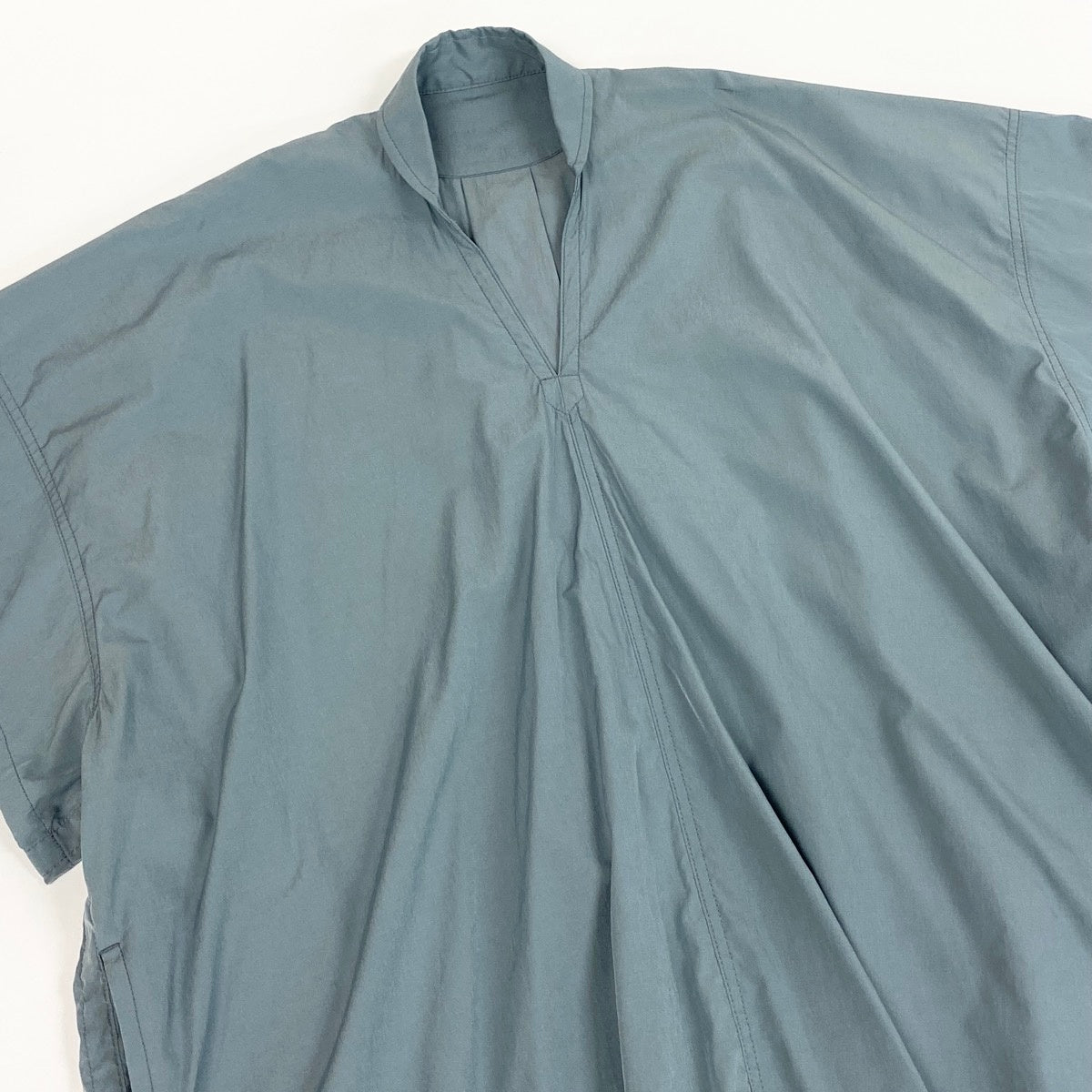 Y's ワイズ 23ss FLARED DRESS WITH SMALL COLLARS グレー コットン / ポリエステル / トリアセテート YH-D29-026 半袖ワンピース レディース AB