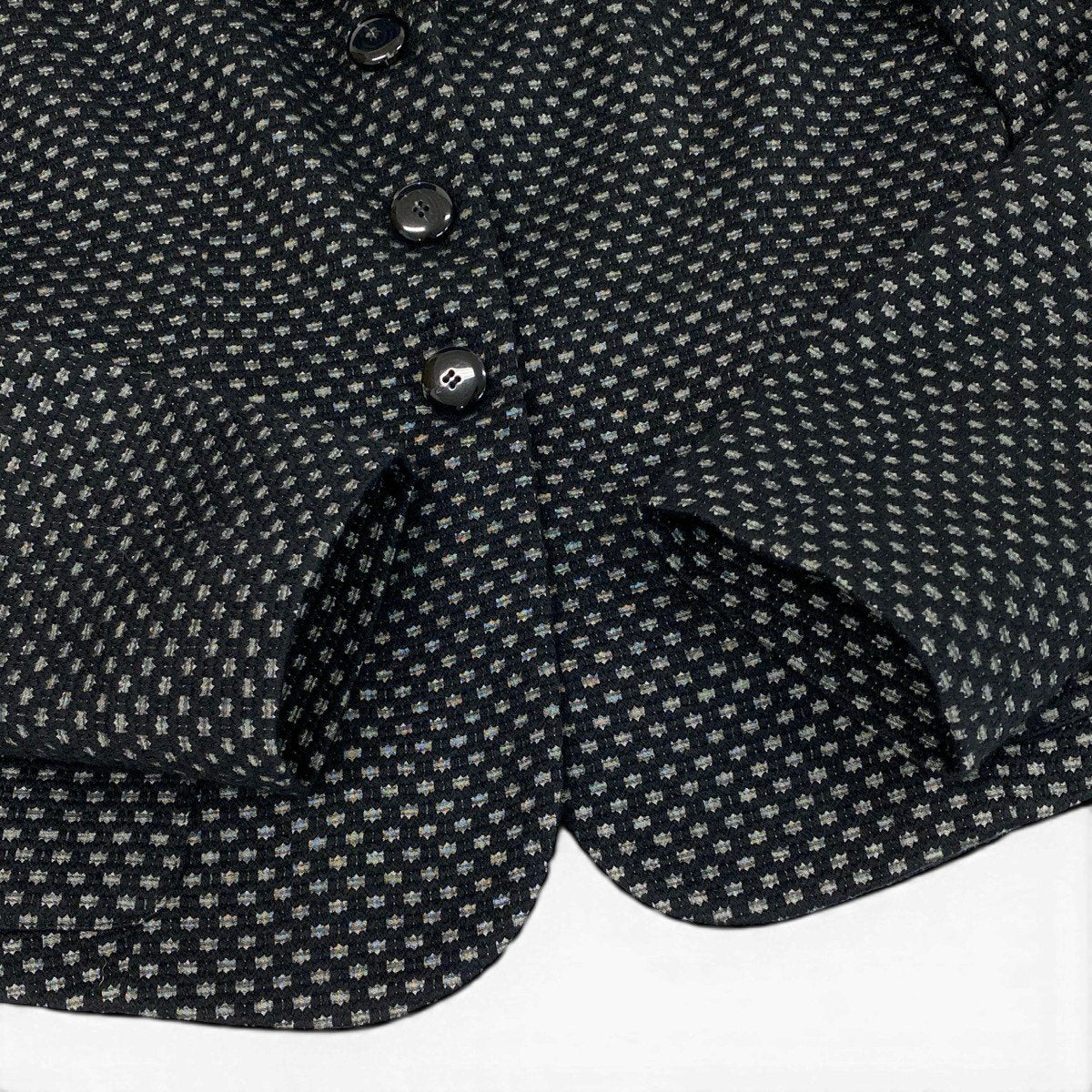 ARMANI COLLEZIONI アルマーニコレッツォーニ 総柄 立体刺繡 ブラック ウール / レーヨン / ポリエステル テーラードジャケット レディース AB