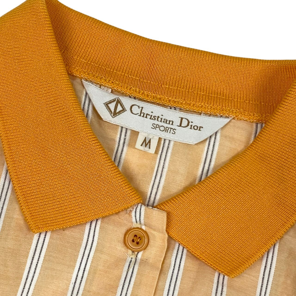 Christian Dior クリスチャンディオール Christian Dior SPORT ノースリーブ ボーダー ストライプ柄 オレンジ コットン ポロシャツ レディース B