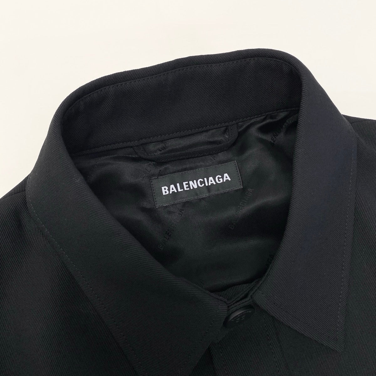 BALENCIAGA バレンシアガ ウールツイールシャツジャケット ブラック ウール / レーヨン その他アウター メンズ S