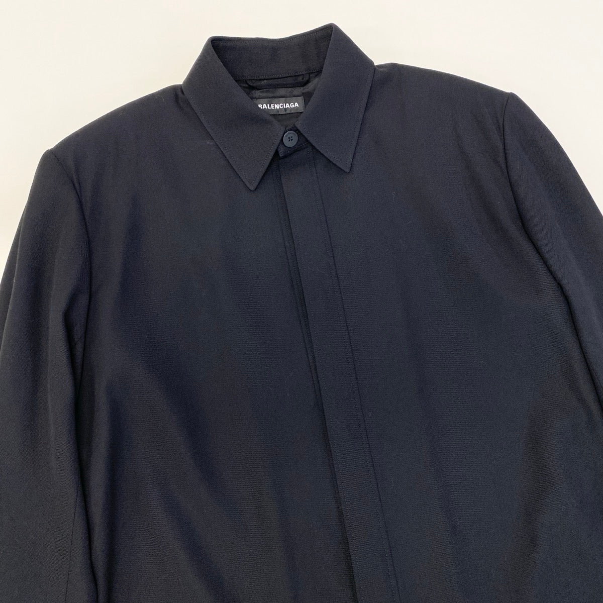 BALENCIAGA バレンシアガ ウールツイールシャツジャケット ブラック ウール / レーヨン その他アウター メンズ S