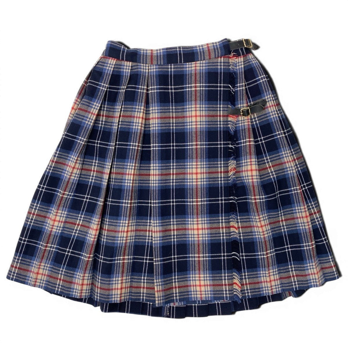 BURBERRY バーバリー チェック柄 バックプリーツ マルチカラー アクリル / ウール ラップスカート レディース AB