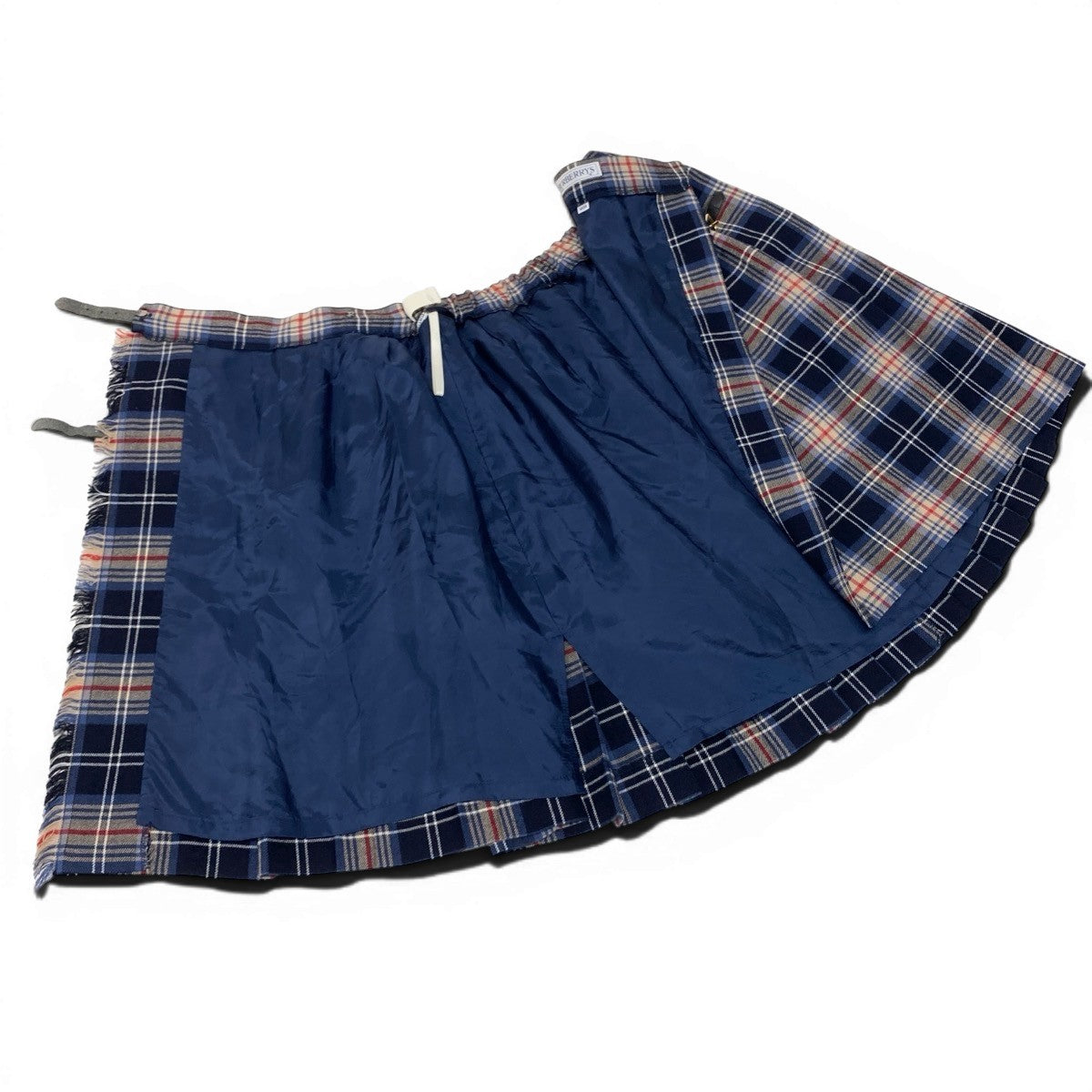 BURBERRY バーバリー チェック柄 バックプリーツ マルチカラー アクリル / ウール ラップスカート レディース AB