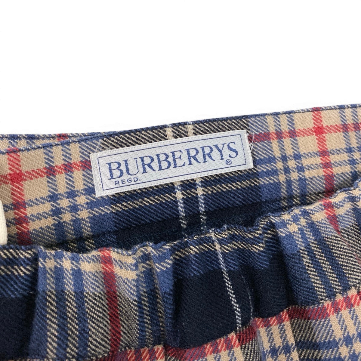 BURBERRY バーバリー チェック柄 バックプリーツ マルチカラー アクリル / ウール ラップスカート レディース AB