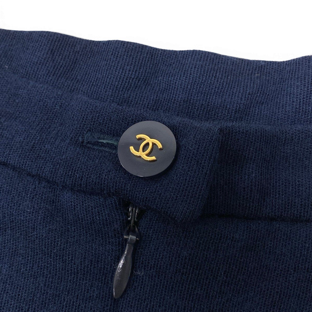 CHANEL シャネル CHANEL BOUTIQUE 1995年 タイトスカート ココマークボタン ネイビー ウール スカート レディース AB