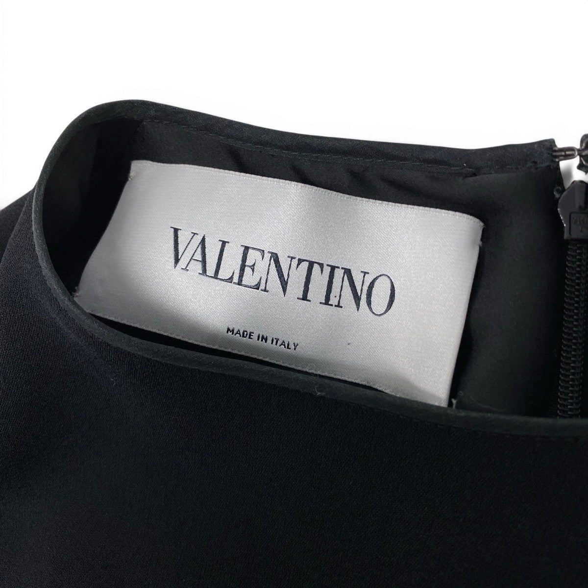 VALENTINO ヴァレンティノ シフォンロングワンピース ウエストリボン ブラック レーヨン / ポリウレタン / ポリエステル ワンピース レディース AB