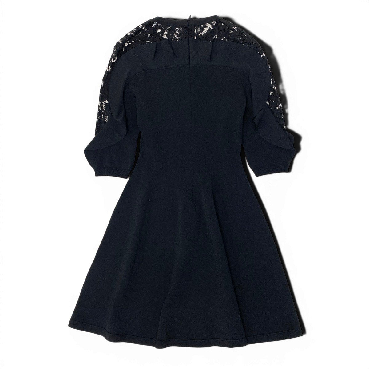 VALENTINO ヴァレンティノ レースデザイン タイトニットドレス ブラック コットン / レーヨン / ナイロン ワンピース レディース AB