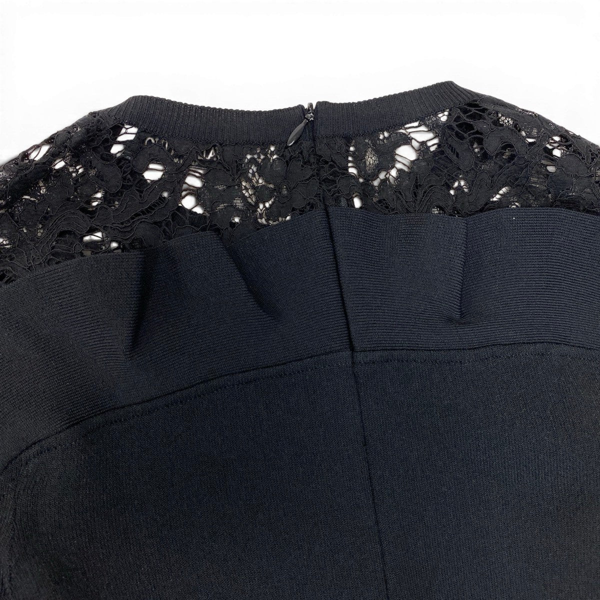 VALENTINO ヴァレンティノ レースデザイン タイトニットドレス ブラック コットン / レーヨン / ナイロン ワンピース レディース AB