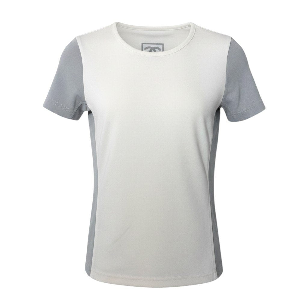 CHANEL シャネル スポーツライン デカココ カットソー アイボリー グレー ポリアミド P17575 半袖Ｔシャツ レディース B