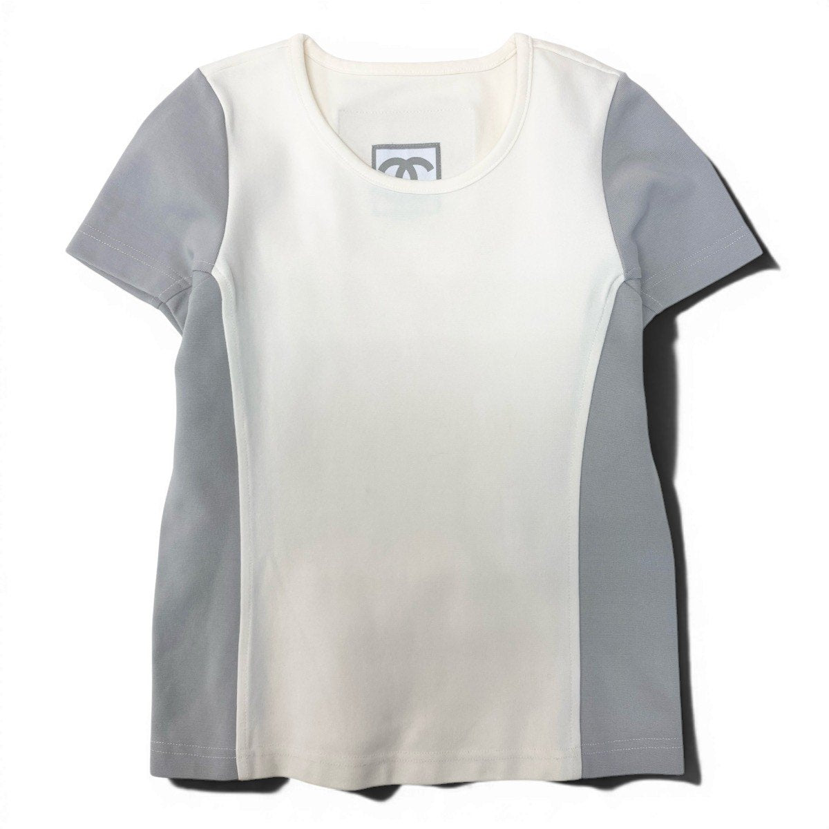CHANEL シャネル スポーツライン デカココ カットソー アイボリー グレー ポリアミド P17575 半袖Ｔシャツ レディース B