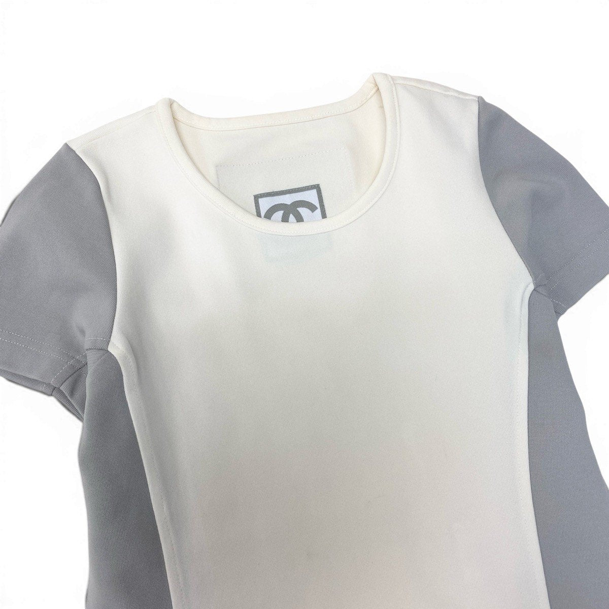 CHANEL シャネル スポーツライン デカココ カットソー アイボリー グレー ポリアミド P17575 半袖Ｔシャツ レディース B