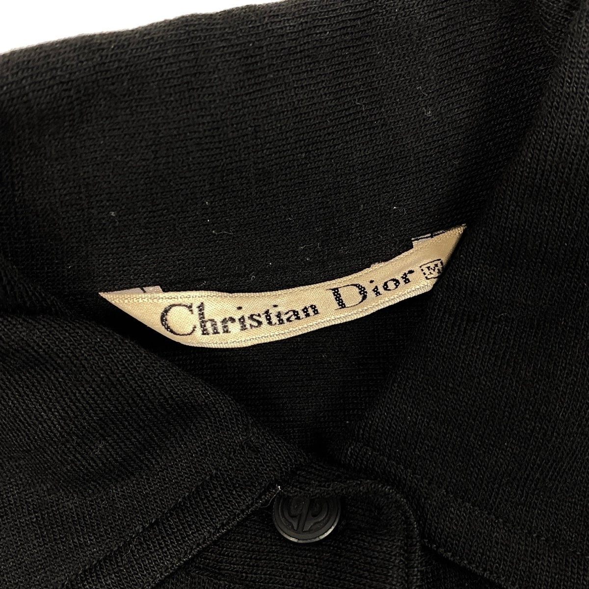 Christian Dior クリスチャンディオール ロングスリーブ ニットシャツ CDボタン ブラック ウール その他トップス レディース AB