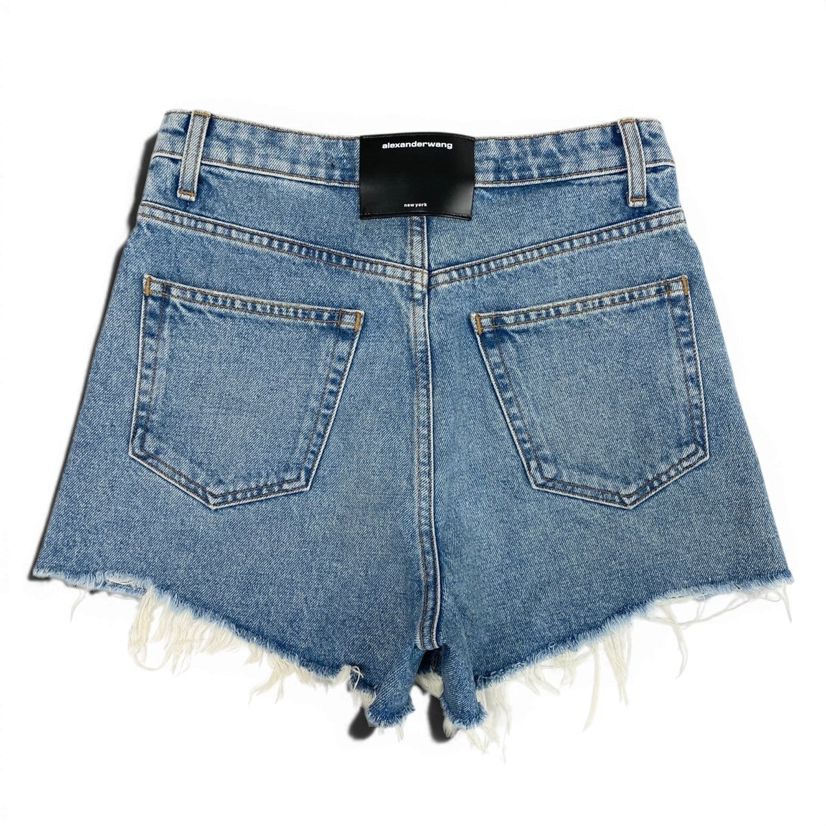 Alexander Wang アレキサンダーワン デニムショートパンツ 折り返しデザイン ブルー インディゴ コットン ショートパンツ レディース ABP