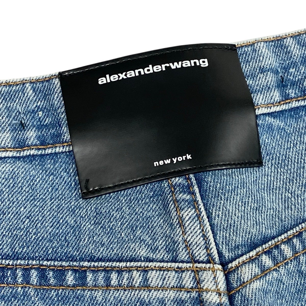 Alexander Wang アレキサンダーワン デニムショートパンツ 折り返しデザイン ブルー インディゴ コットン ショートパンツ レディース ABP