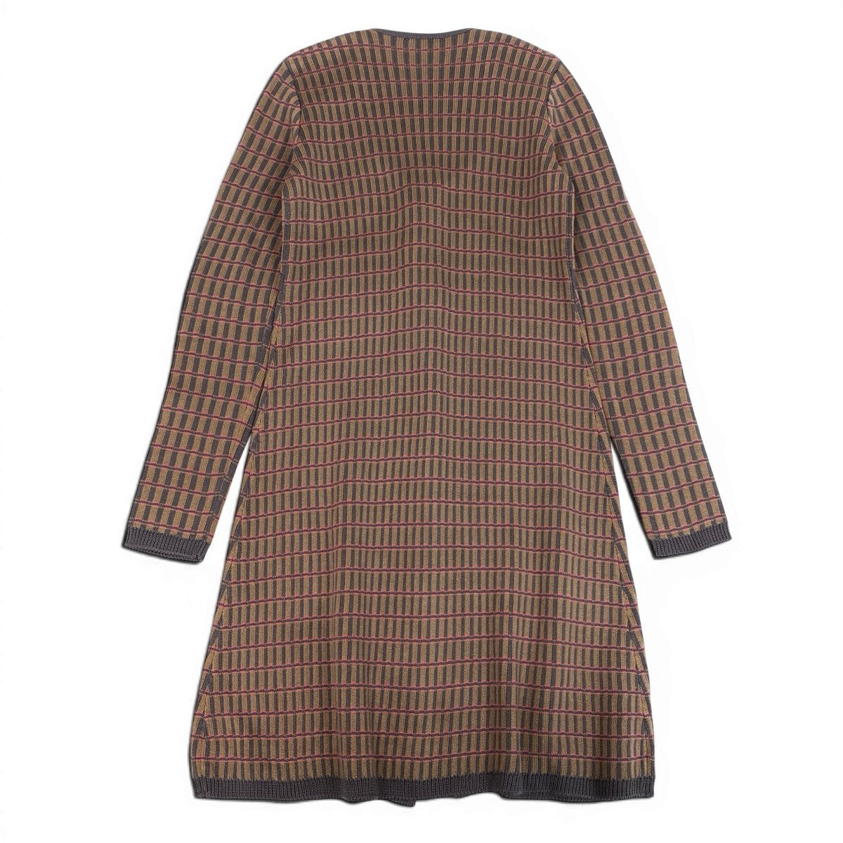 PRADA プラダ 2012AW ニットドレス チェック柄 ブラウン マルチカラー シルク ワンピース レディース ABP