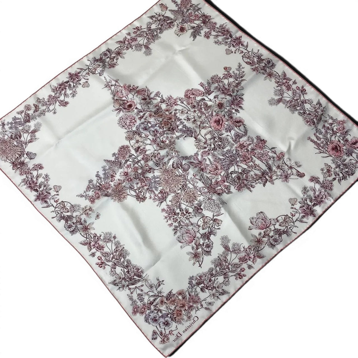 Christian Dior クリスチャンディオール Dior Star 70 花柄 マルチカラー シルク スカーフ レディース S
