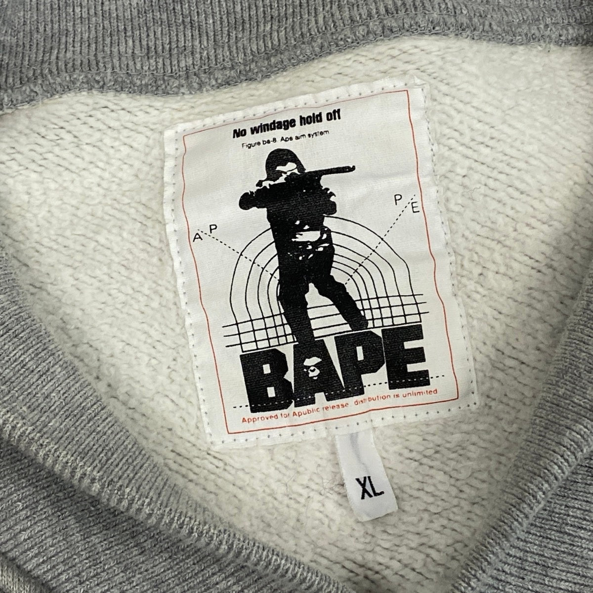 A BATHING APE アベイシングエイプ NIGO期 00's スウェットスタジャン エイプヘッド ワッペンロゴ グレー コットン スタジャン メンズ B