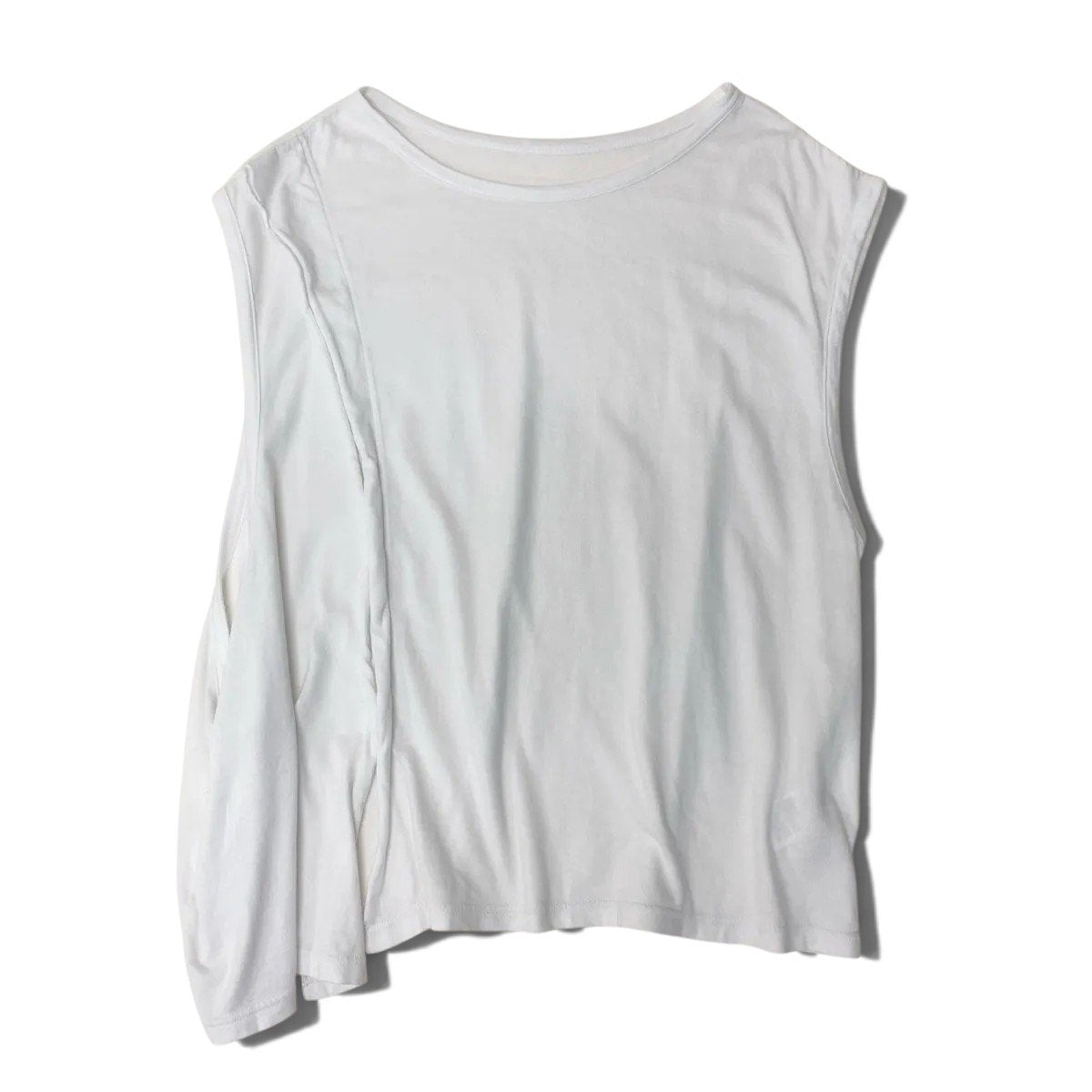 Y's ワイズ 変形コットンTシャツ ホワイト コットン カットソー レディース ABP