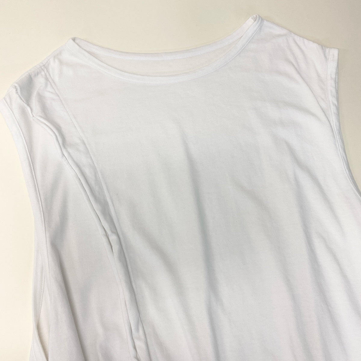 Y's ワイズ 変形コットンTシャツ ホワイト コットン カットソー レディース ABP