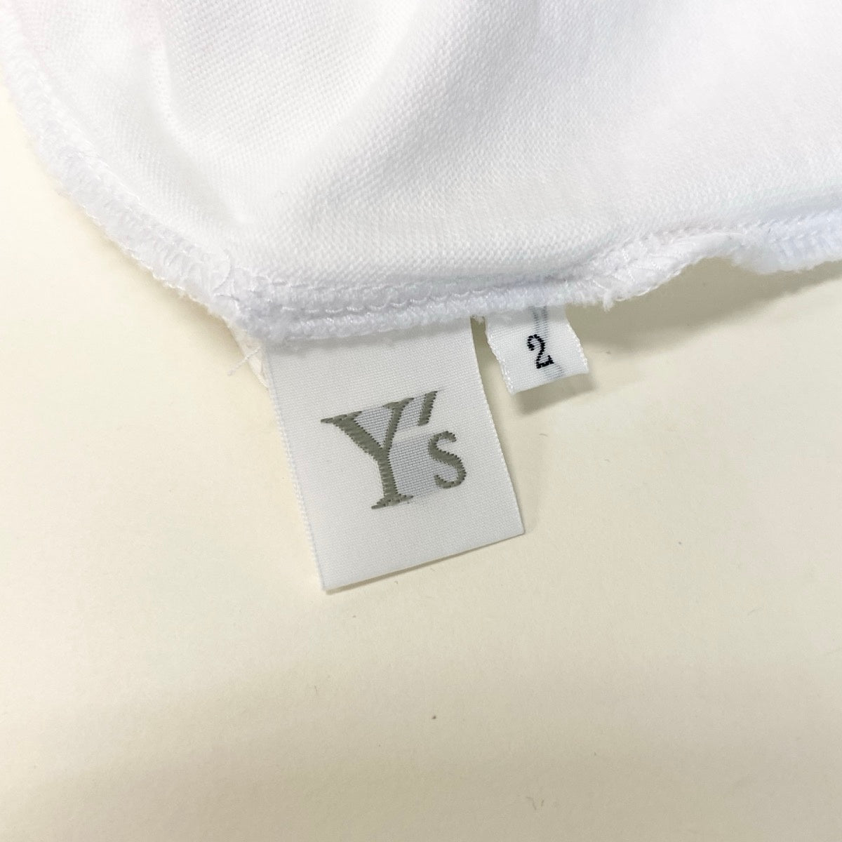 Y's ワイズ 変形コットンTシャツ ホワイト コットン カットソー レディース ABP