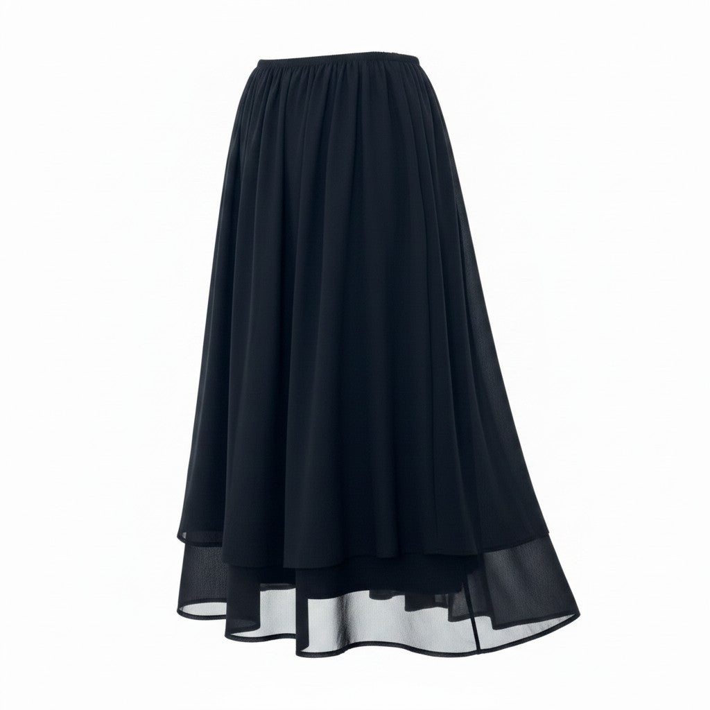 COMME des GARCONS コムデギャルソン COMME des GARCONS GIRL 変形スカート ブラック ポリエステル AD2014 シフォンスカート レディース AB