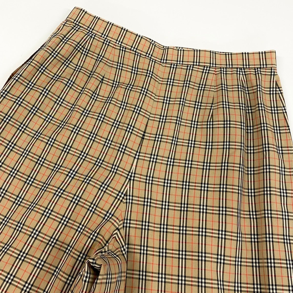 Burberrys バーバリーズ ノバチェック 金ボタン チェックパンツ スカパン ブラウン コットン FQA17-041 ハーフパンツ レディース AB