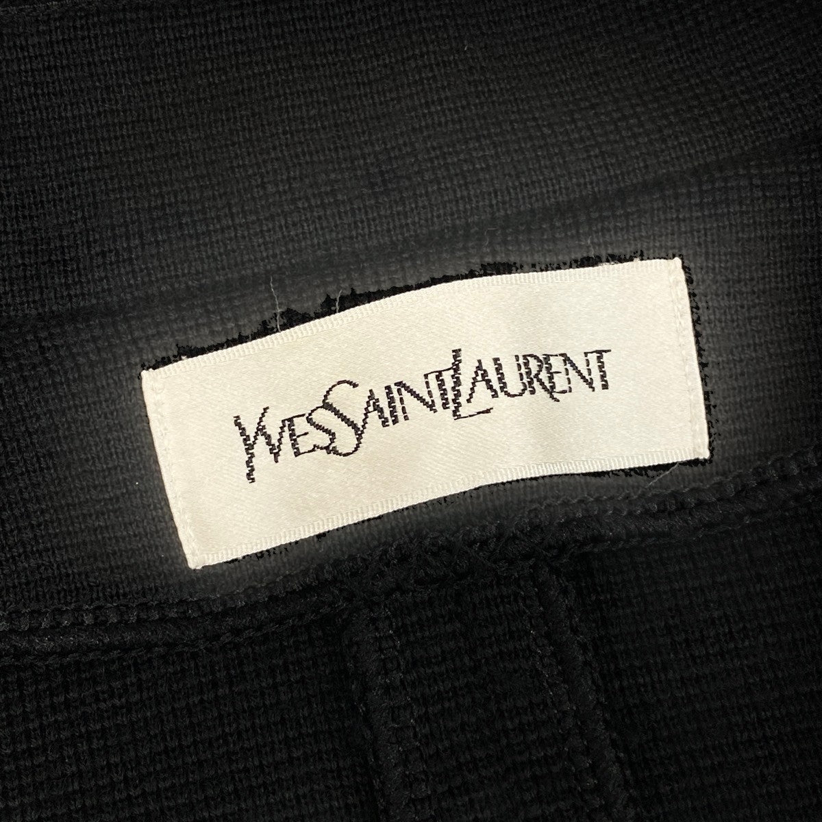YVES SAINT LAURENT イヴ サンローラン ヴィンテージ ヴィンテージ ダブルボタン ニットジャケット 花モチーフボタン ブラック ウール STS4A801 ノーカラージャケット レディース AB
