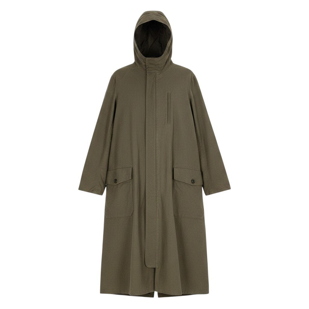 Y's ワイズ Y's BANG ON! YOHJI YAMAMOTO ジップアップコート リバーシブル フード付き 2way カーキ コットン YA-C90-802 ロングコート メンズ AB