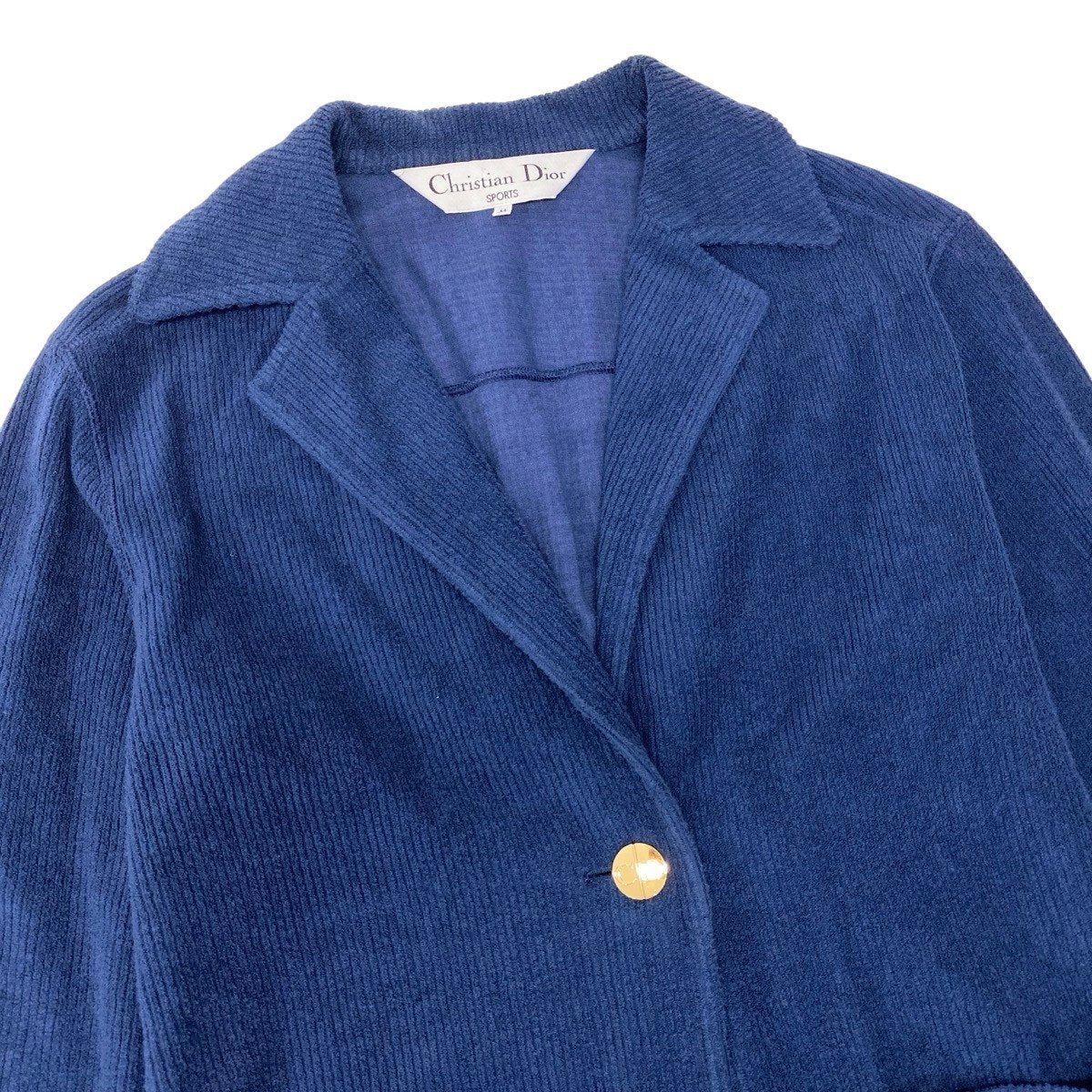 Christian Dior クリスチャンディオール Christian Dior SPORT リブパイル CDロゴ 金ボタン ネイビー コットン / ナイロン チェスターコート レディース AB