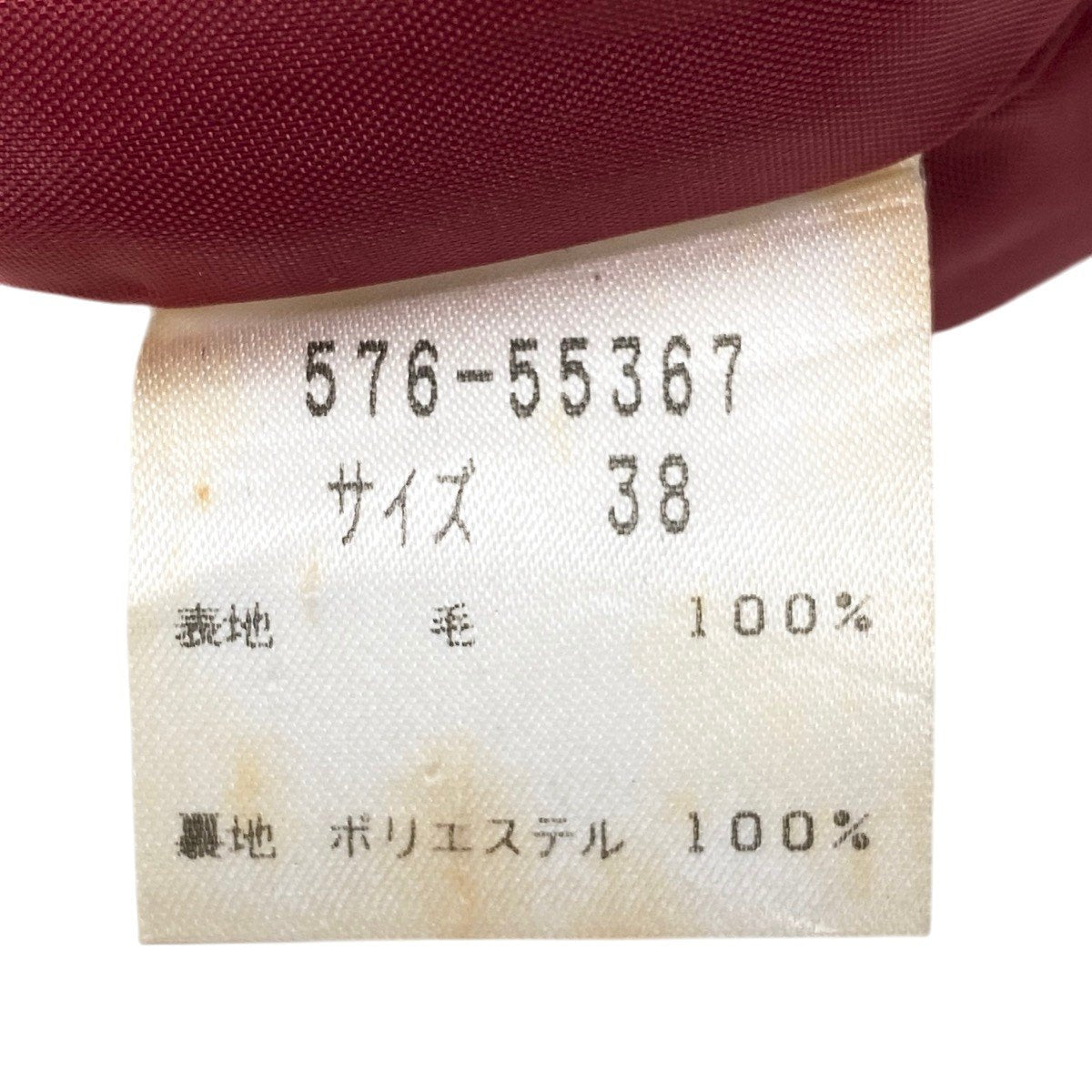 GIVENCHY ジバンシィ ロゴボタン レッド ウール ノーカラージャケット レディース AB