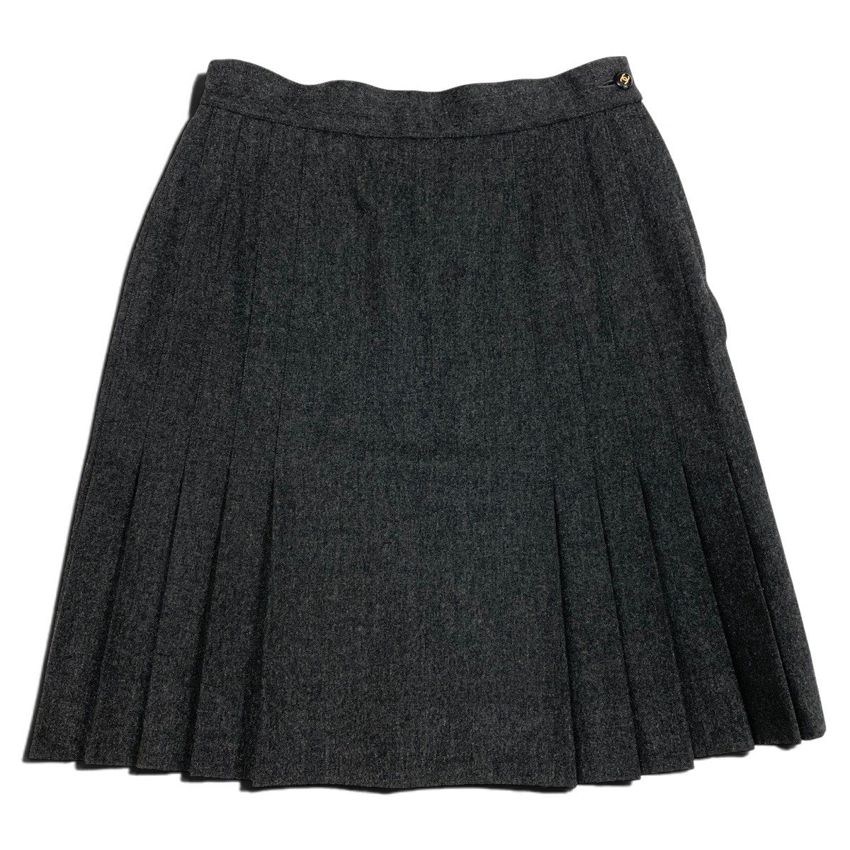 CHANEL シャネル 1994AW プリーツスカート グレー ウール ミニスカート レディース ABP