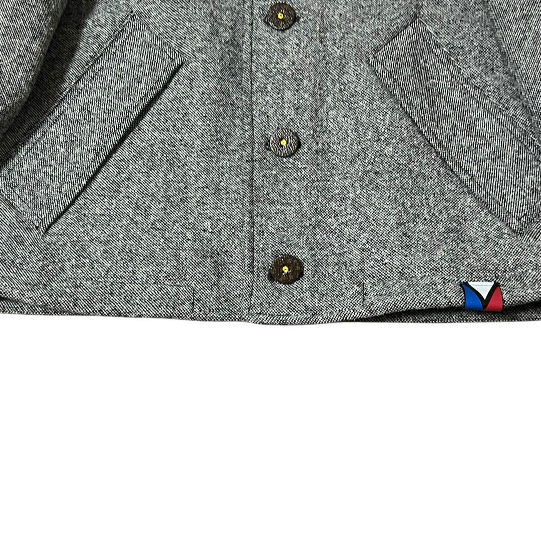 LOUIS VUITTON Monogram Cropped Grey Wool / Nylon / Silk Blouson Women's A