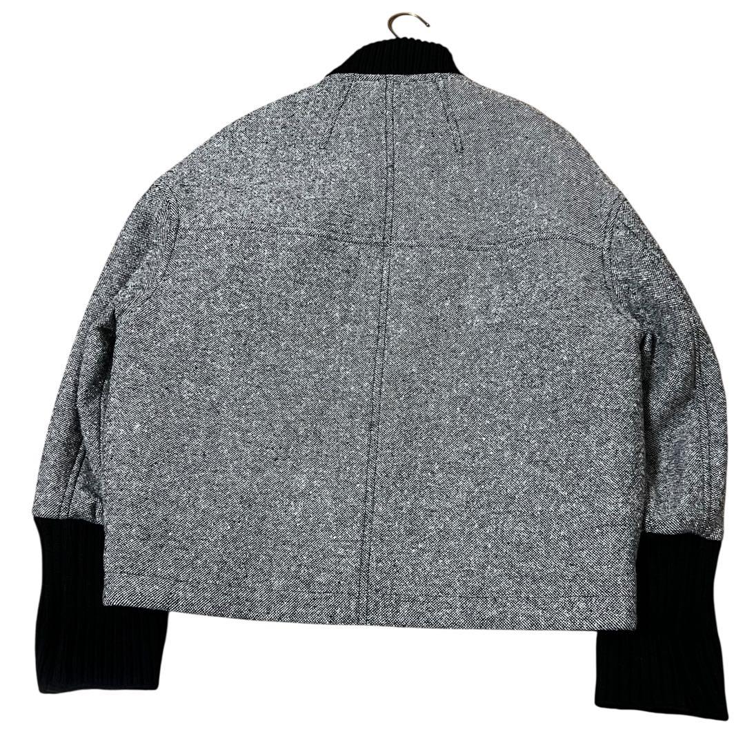 LOUIS VUITTON Monogram Cropped Grey Wool / Nylon / Silk Blouson Women's A